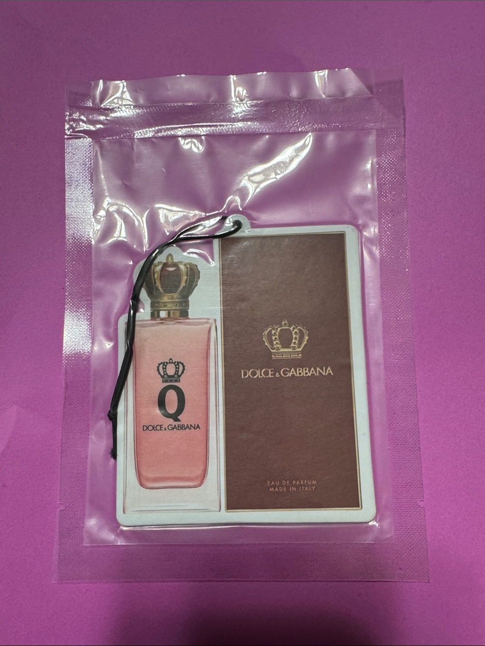 Dolce & Gabbana Pink and Brown Perfume Bottle Air Freshener